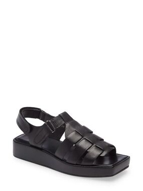 Jeffrey Campbell Black Poisson Leather Sandal